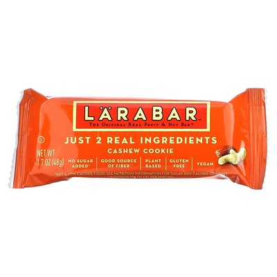 Larabar, oryginalny prawdziwy bar z owocami i orzechami, ciasteczka nerkowca, 6 barów, 1,7 uncji (48 g) każdy