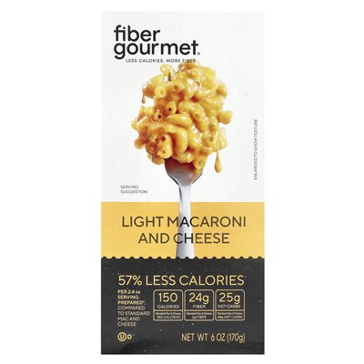 Gourmet Fiber, leichte Makkaroni mit Käse, 6 oz (170 g)