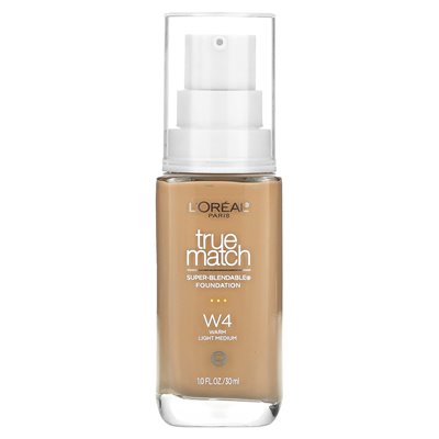 L'Oréal, True Match, Super Blendable Foundation, W4 Warm Light Medium, 30 ml (1 fl. oz.)