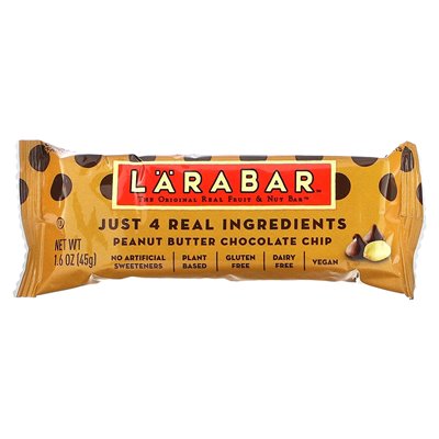 Larabar, oryginalny prawdziwy bar z owocami i orzechami, chip z masłem orzechowym, 6 barów, 1,6 uncji (45 g)