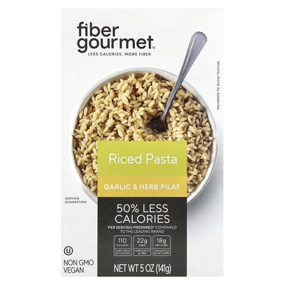 Fibre Gourmet, Rideed Pasta, Garlic &amp Herb Pilaf, 5 uncji (141 g)