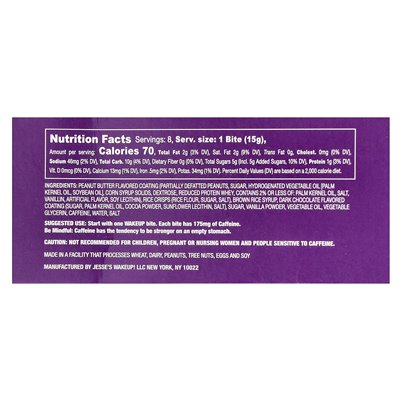 Jesse's Wakeup!, Rice Crisp Bites, Peanut Butter, 8 Packs, 0.53 oz (15 g) each