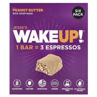 Jesse's Wakeup!, Reis-Crisp-Riegel, Erdnussbutter, 6 Packungen, 1,13 Unzen (32 G)