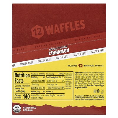 Honey Stinger, Waffle Energy, cynamon, 12 gofrów, 1,06 uncji (30 g)