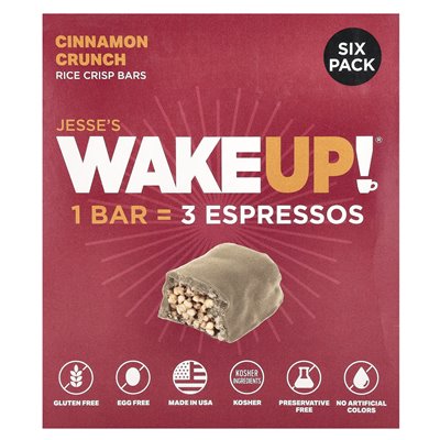 Jesse's Wakeup!, Reis-Crisp-Riegel, Zimt-Crunch, 6 Päckchen, 1,13 oz (32 g)