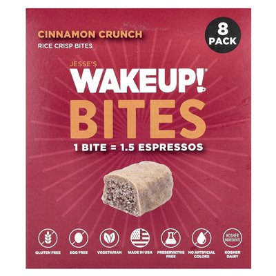 Jesse's Wakeup!, Rice Crisp Bites, Cinnamon Crunch, 8 packs, 0.53 oz (15 g) each
