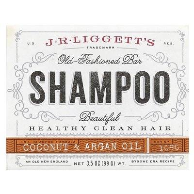 J.R. Liggett's, Old Fashy Shampoo Bar, Coconut &amp Argan Oil, 3,5 uncji (99 g)