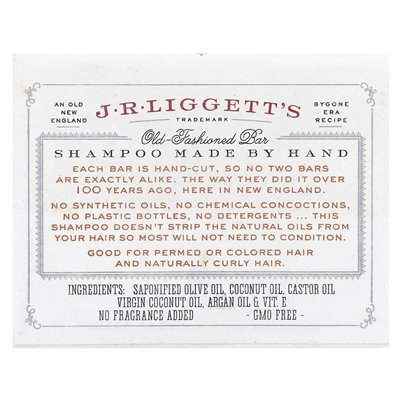 J.R. Liggett's, Old Fashy Shampoo Bar, Coconut &amp Argan Oil, 3,5 uncji (99 g)