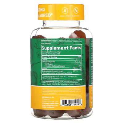 Pilze, Cordyceps, Mango- und Ananas-Fruchtgummis, 60 Pektin-Fruchtgummis
