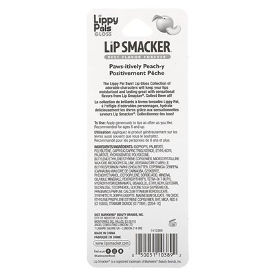 Lip Smacker, Luppy Pals Gloss, Panda, PAWS-ITITIONAL PEACH-Y, 0,28 FL OZ (8,4 ml)