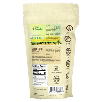 Health Garden, Monk Fruit with Spirits, 16 oz (454 g)