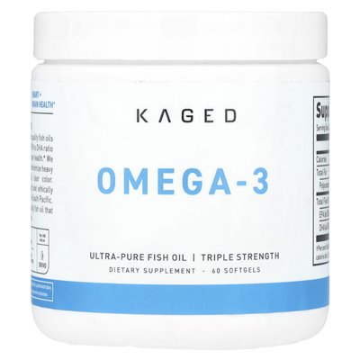 Kaged, Omega-3, potrójna siła, 60 miękkich