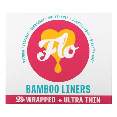 Tutaj Flo, Flo, Bamboo Liners, ultra cienkie, 24 wkładki