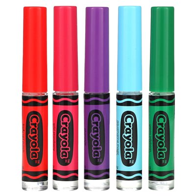 Lip Smacker, Crayola, Liquid Lip Gloss, Variety Pack, 5 pakietów, 0,45 fl oz (14 ml)