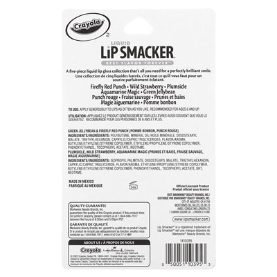 Lip Smacker, Crayola, Liquid Lip Gloss, Variety Pack, 5 pakietów, 0,45 fl oz (14 ml)
