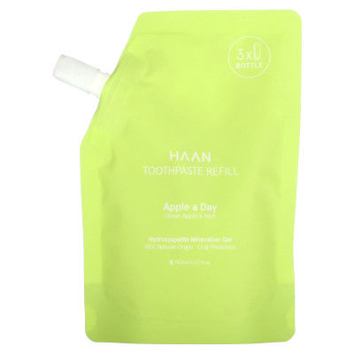 Haan, wkładanie pasty do zębów, jabłko dziennie, zielone jabłko i mięta, 5,07 fl oz (150 ml) Haan, wkładanie pasty do zębów, jabłko dziennie, zielone jabłko i mięta, 5,07 fl oz (150 ml)