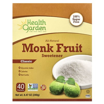 Health Garden, natürlicher Süßstoff aus Mönchsfrucht, klassisch, 40 Packungen, je 6 g (0,21 oz.)