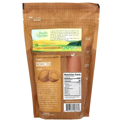 Ogród zdrowotny, organiczny cukier kokosowy, 16 uncji (453 g)