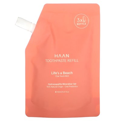 Haan, wkładanie pasty do zębów, Life's A Beach, Chai Tea &amp Mint, 5.07 Fl Oz (150 ml)