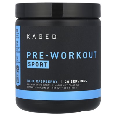 Kaged, Pre-Kaged, Sport Pre-Workout, Blue Raspberry, 9.24 oz (262 g) Kaged, Pre-Kaged, Sport Pre-Workout, Blue Raspberry, 9.24 oz (262 g)