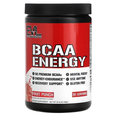 Evlution Nutrition, BCAA Energy, Fruit Punch, 10,16 uncji (288 g)