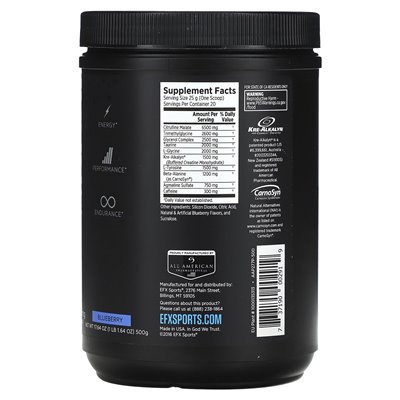 EFX Sports, Training Ground, Pre, Blueberry, 1 funt 1,64 uncji (500 g)