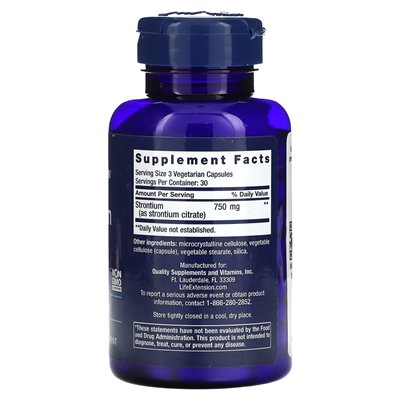 Life Extension, Strontium Caps, 750mg, 90 Vegetarian Capsules (250mg per capsule)