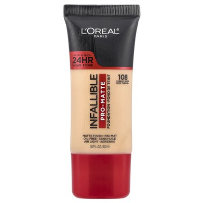 L'Oreal, Infallible, Pro-Matte Foundation, 108 Caramel Beige, 1 Fl Oz (30 ml)