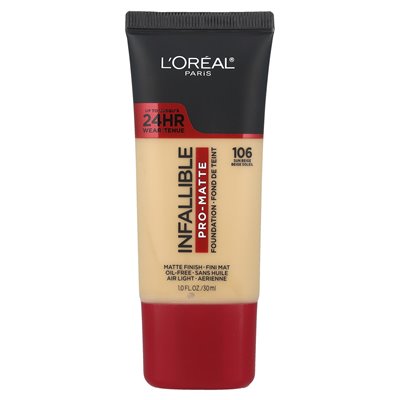 L'Oréal, nieomylne, pro-matte Foundation, 106 Sun Beige, 1 fl oz (30 ml)