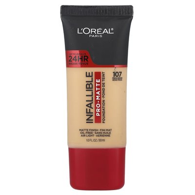 L'Oréal, natürliche, mattierende Foundation, 107 Fresh Beige, 1 fl oz (30 ml)