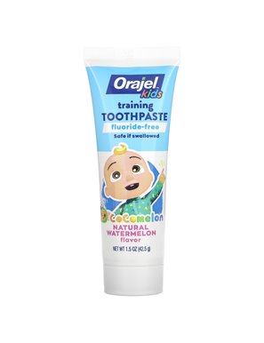 Orajel, Cocomelon, fluoridfreie Trainings-Zahnpasta, 0–3 Jahre, natürliche Wassermelone, 1,5 oz (42,5 g) Orajel, Cocomelon, fluoridfreie Trainings-Zahnpasta, 0–3 Jahre, natürliche Wassermelone, 1,5 oz (42,5 g)