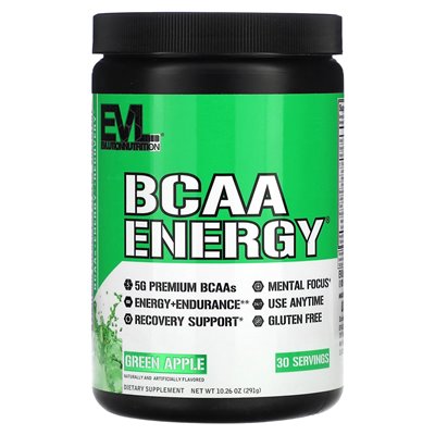 Evlution Nutrition, BCAA Energy, zielone jabłko, 10,26 uncji (291 g)