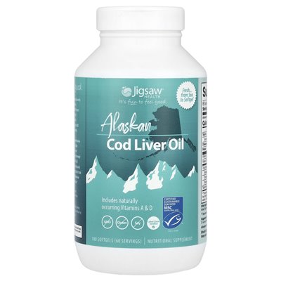 Jigsaw Health, Alaskan Cod Liver Oil, 180 Soft