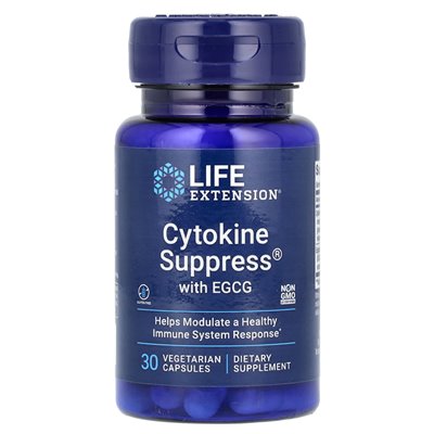 Rozszerzenie życia, cytokiny Supress® z EGCG, 30 kapsułek wegetariańskich
