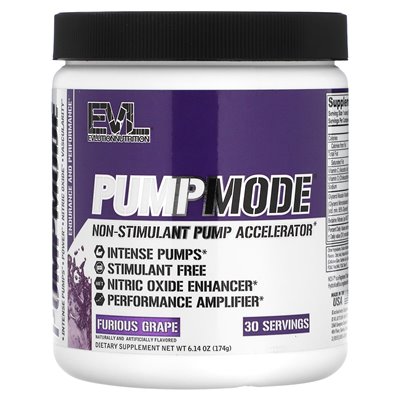 Evlution Nutrition, Pumpmode, Nieprzewodowa Akcelerator pompy, wściekłe winogrona, 6,14 uncji (174 g)