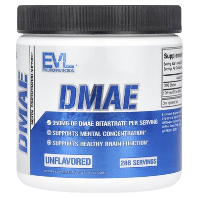 Evlution Nutrition, DMAE, niezmożony, 3,53 uncji (100 g)