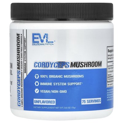 Evlution Nutrition, Cordyceps Grzyb, niezmieniony, 2,65 uncji (75 g)
