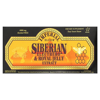Imperial Elixir, Sibirischer Eleuthero & Gelée Royale-Extrakt, alkoholfrei, 4000 mg, 30 μl, 0,34 fl oz (10 ml)