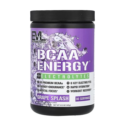 Evlution Nutrition, BCAA Energy plus Electrolytes, Grape Burst, 12.2 oz (345 g) Evlution Nutrition, BCAA Energy plus Electrolytes, Grape Burst, 12.2 oz (345 g)