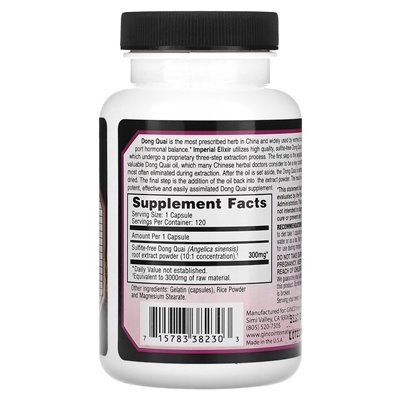 Imperial Elixir, Dong Quai, dodatkowa siła, 3000 mg, 120 kapsułek