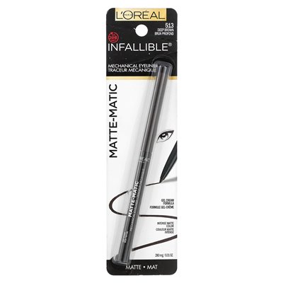 L'Oréal, Infallible, Matter Mechanischer Eyeliner, 513 Dunkelbraun, 0,01 oz (280 mg) L'Oréal, Infallible, Matter Mechanischer Eyeliner, 513 Dunkelbraun, 0,01 oz (280 mg)