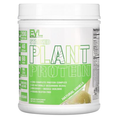 Evlution Nutrition, ułożone białko roślinne, naturalna wanilia, 1,5 funta (680 g)
