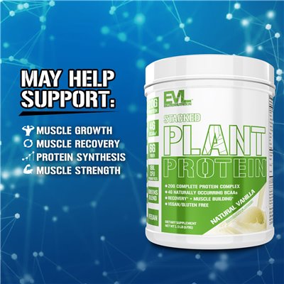 Evlution Nutrition, ułożone białko roślinne, naturalna wanilia, 1,5 funta (680 g)