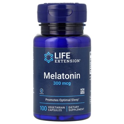 Rozszerzenie życia, melatonina, 300 mcg, 100 kapsułek wegetariańskich