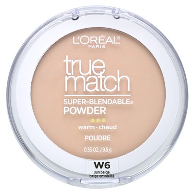 L'Oréal, True Match, Super Blendable Powder, W6 Sun Beige, 0,33 uncji, 9,5 g