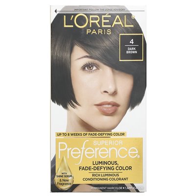 L'Oréal, Preference Superior, Luminous, Fade Fadeing Kolor, 4 ciemnobrązowy, 1 Zastosowanie