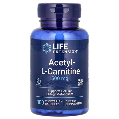 Rozszerzenie życia, acetylo-l-karnityna, 500 mg, 100 kapsułek wegetariańskich Rozszerzenie życia, acetylo-l-karnityna, 500 mg, 100 kapsułek wegetariańskich