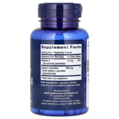 Rozszerzenie życia, acetylo-l-karnityna, 500 mg, 100 kapsułek wegetariańskich Rozszerzenie życia, acetylo-l-karnityna, 500 mg, 100 kapsułek wegetariańskich
