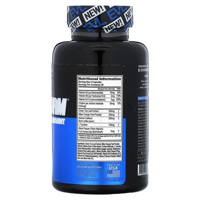 Evlution Nutrition, Trans4org, Energiczne zarządzanie wagą, 60 kapsułek wegetariańskich