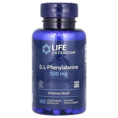 Life Extension, D, L-Phenylalanin, 500 mg, 100 vegetarische Kapseln